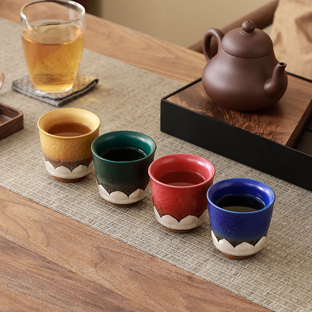 Dunhuang Lotus Four Seasons Gongfu Tea Cup Set