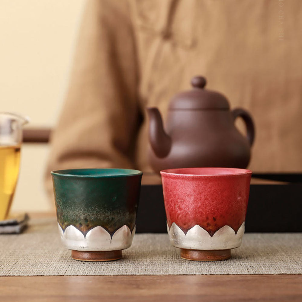 Dunhuang Lotus Four Seasons Gongfu Tea Cup Set