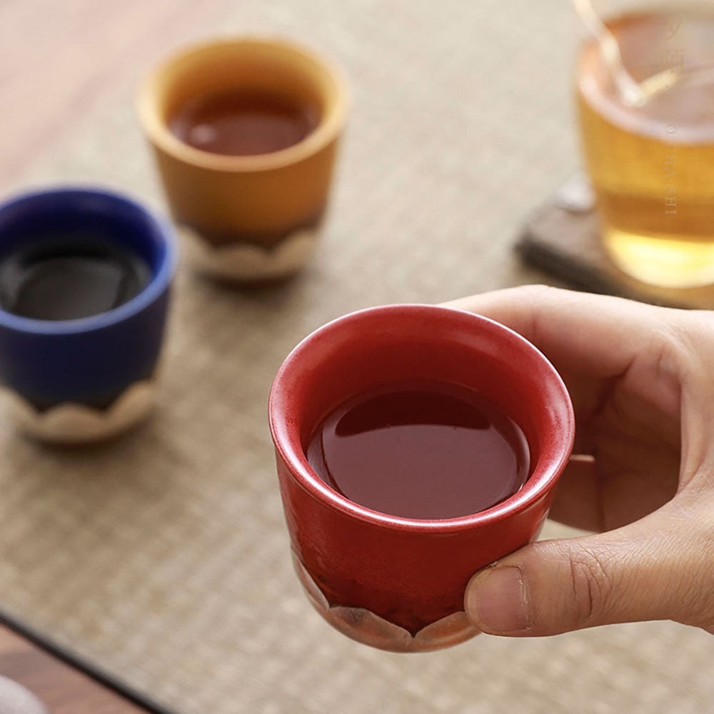 Dunhuang Lotus Four Seasons Gongfu Tea Cup Set