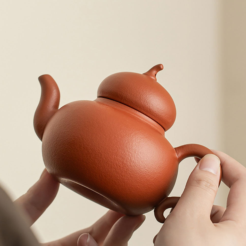 Yixing Zhu Ni Clay Gourd Tea Set