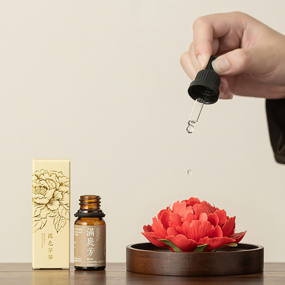 Yixing Purple Clay Tea Set With Peony Incense Holder