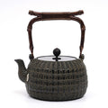 Japanese Bamboo Weaving Cast Iron Teapot