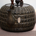 Japanese Bamboo Weaving Cast Iron Teapot