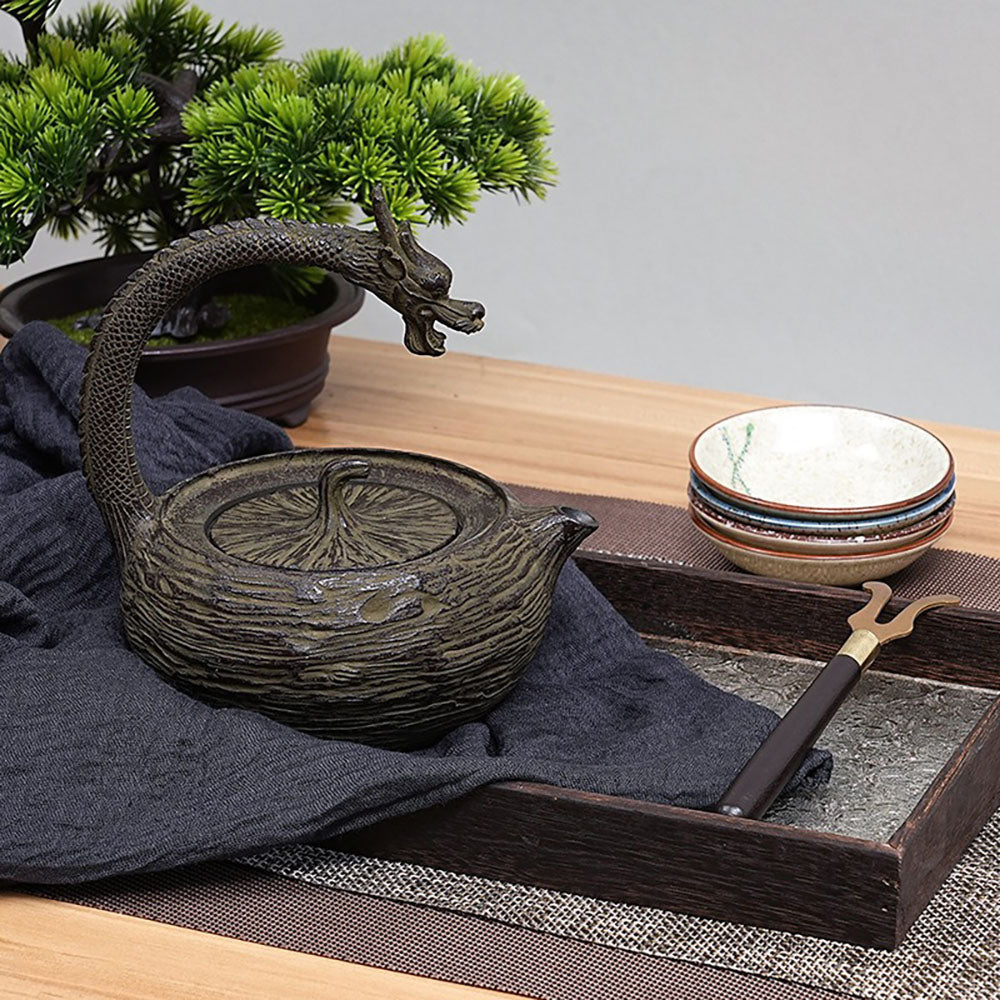 Japanese Dragon Handle Cast Iron Teapot