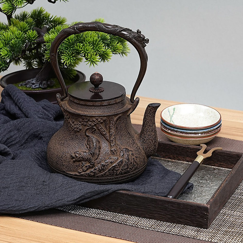 Japanese Tiger Roar Cast Iron Teapot