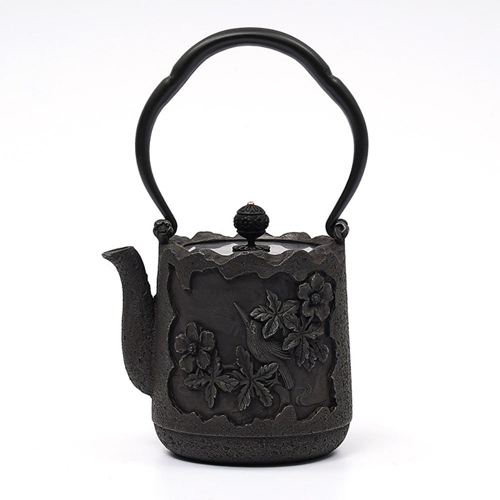 Japanese Magpie And Blossom Cast Iron Teapot