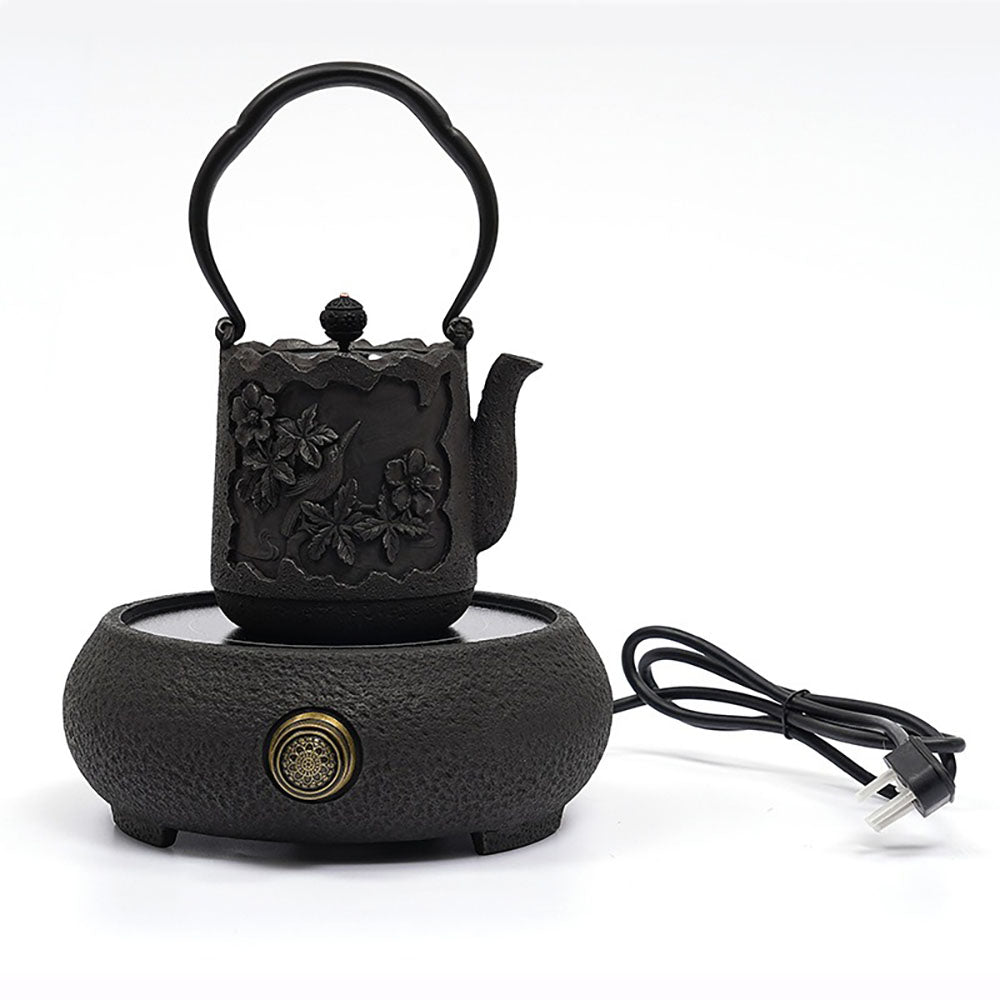 Japanese Magpie And Blossom Cast Iron Teapot