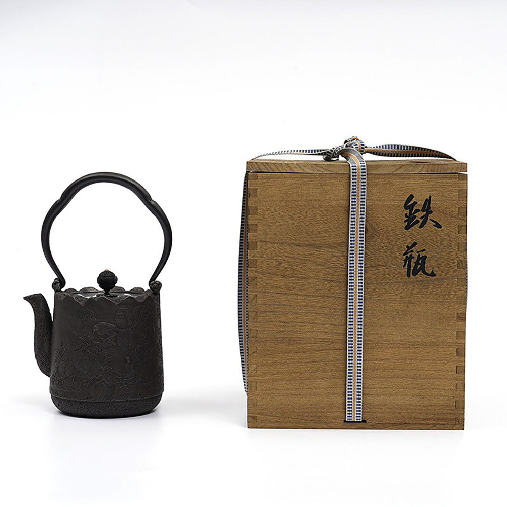 Japanese Magpie And Blossom Cast Iron Teapot