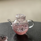 粉色花朵耐热玻璃茶壶