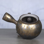Japanese Pottery Gilded Iron Glaze Teapot