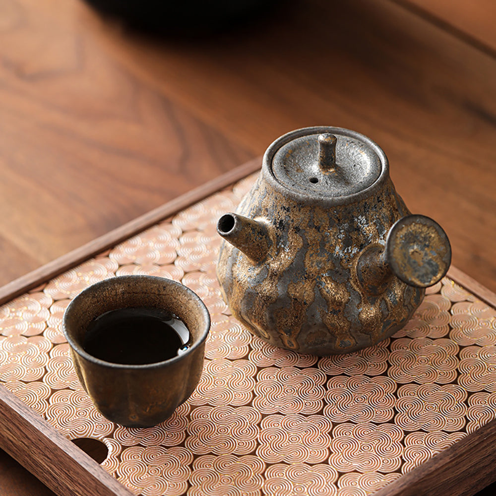 Japanese Pottery Hammered Teapot