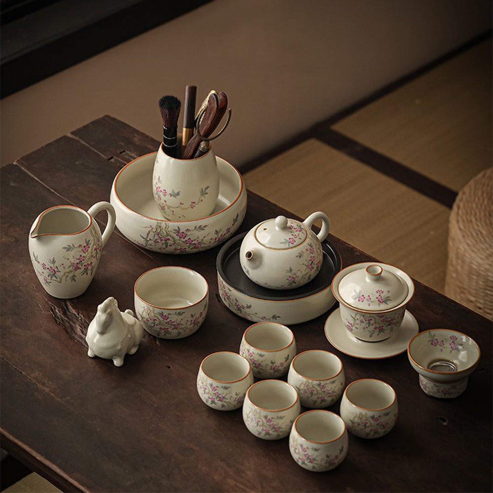 Ruyao Peach Blossom Chinese Tea Set