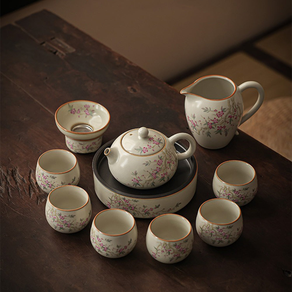 Ruyao Peach Blossom Chinese Tea Set