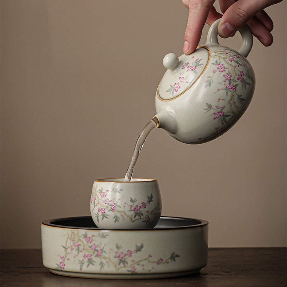 Ruyao Peach Blossom Chinese Tea Set