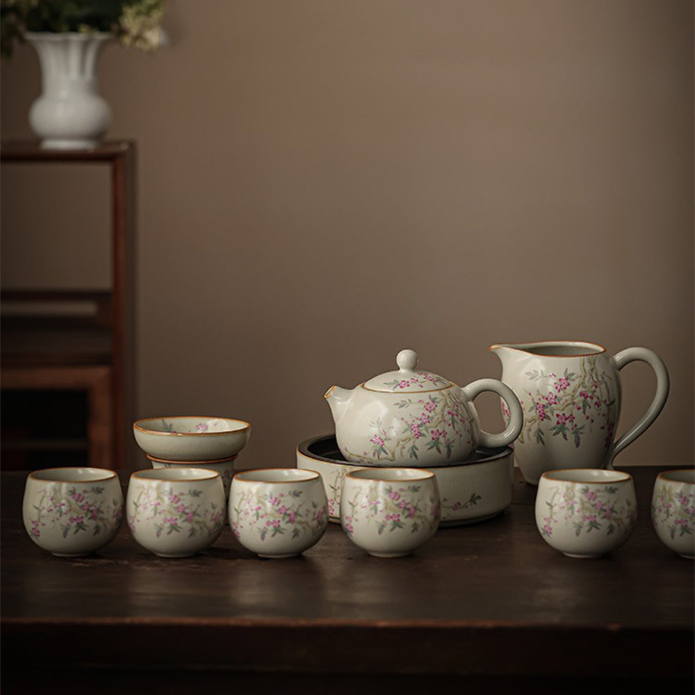 Ruyao Peach Blossom Chinese Tea Set