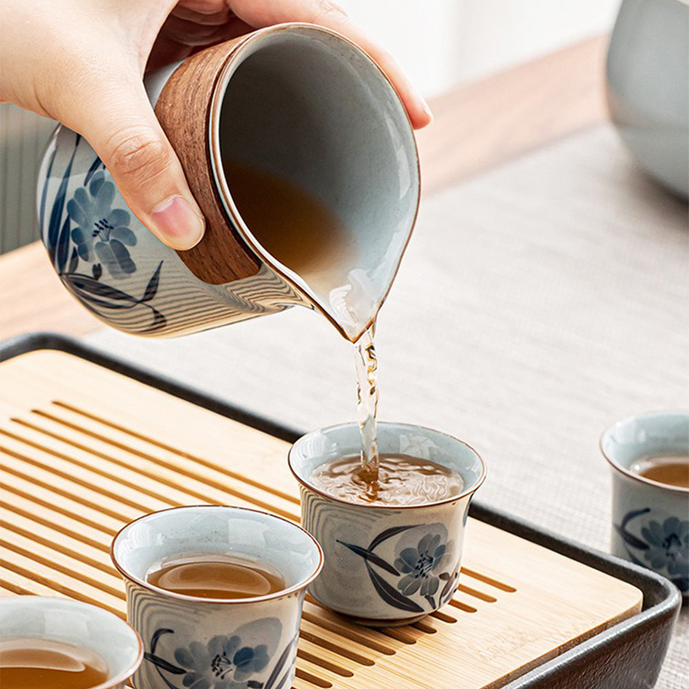 Hand Drawing Orchid Chinese Tea Set