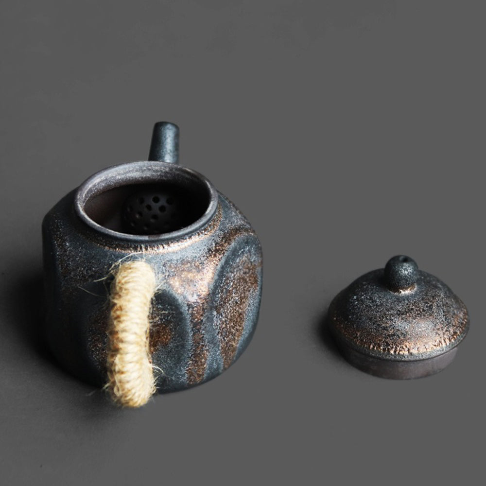 Japanese Coarse Pottery Dent Teapot