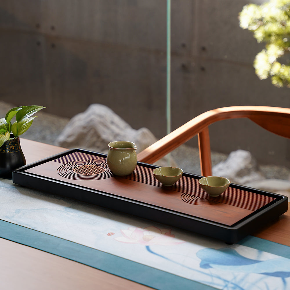 重竹水波纹茶盘
