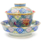 Polychrome Peony Porcelain Enamel Gaiwan