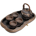 Stone Pottery Lotus Lake Shape Chinese Tea Set