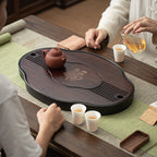Chinese Walnut Bamboo Gong Fu Tea Tray