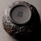 Black Pottery Relief Lotus Kung Fu Tea Cup