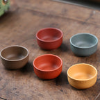 Five Color Purple Clay Auspicious Cloud Gongfu Tea Cup (Set of 5)