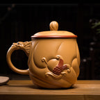 Yixing Purple Yellow Clay Fish & Dragon Tea Cup