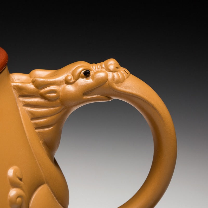 Yixing Purple Yellow Clay Fish & Dragon Tea Cup