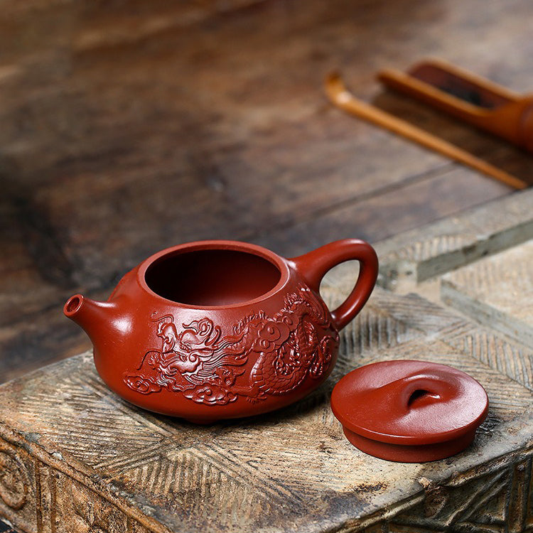 宜兴红泥龙石瓢壶