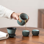Bluestone Glazed Travel Tea Set
