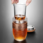 Japanese Glass Tea Cup With Wooden Lid