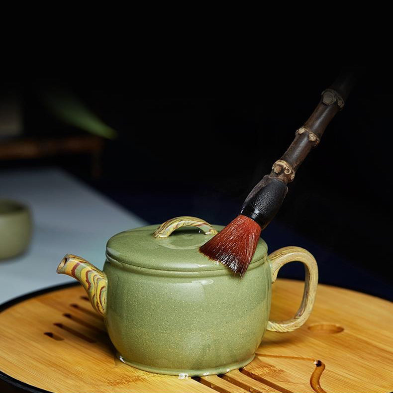 手工宜兴绿泥茶具
