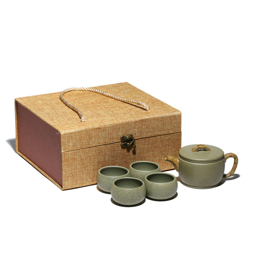 手工宜兴绿泥茶具