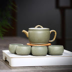 手工宜兴绿泥茶具