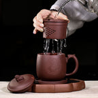 Purple Clay Dragon Tea Cup With Infuser