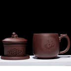 Purple Clay Dragon Tea Cup With Infuser