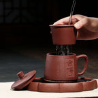 Purple Clay Willing Tea Cup With Infuser