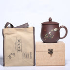 Yixing Purple Clay Wealthy Flower Tea Cup