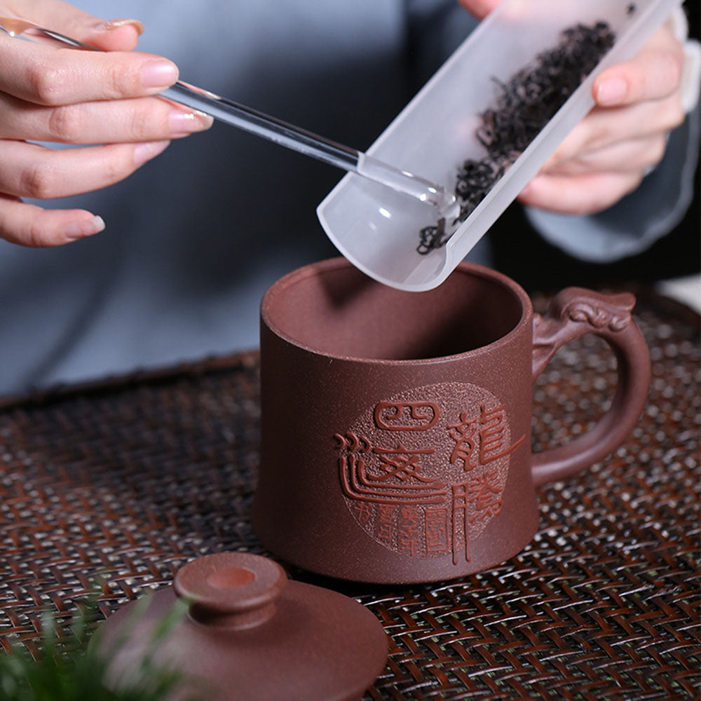宜兴紫砂龙柄品茗杯