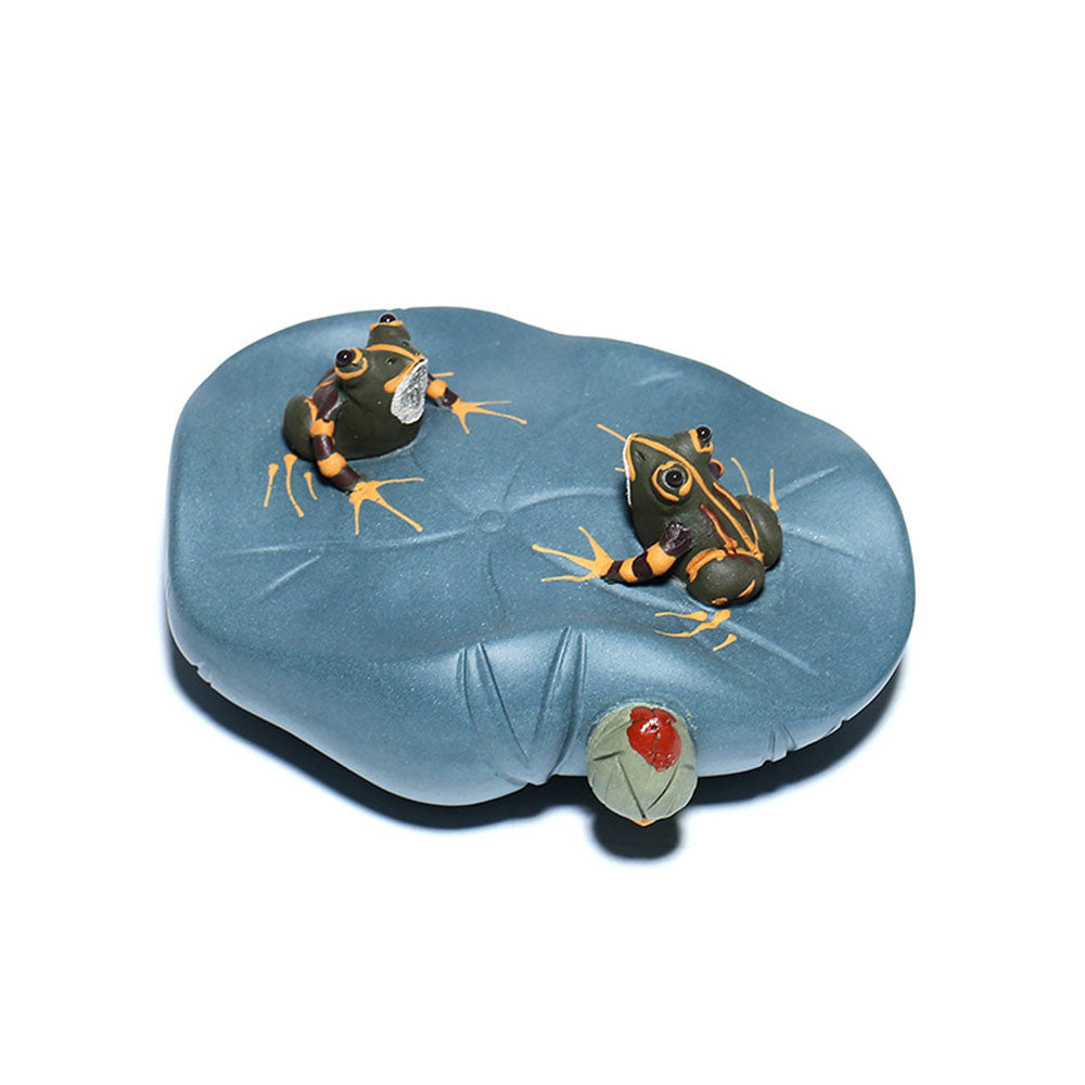 Yixing Clay Lotus Leaf With Frogs Tea Pet