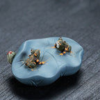Yixing Clay Lotus Leaf With Frogs Tea Pet