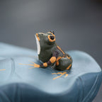 Yixing Clay Lotus Leaf With Frogs Tea Pet