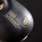 Ebony Tea Utensils Set With Coarse Pottery Monk Holder