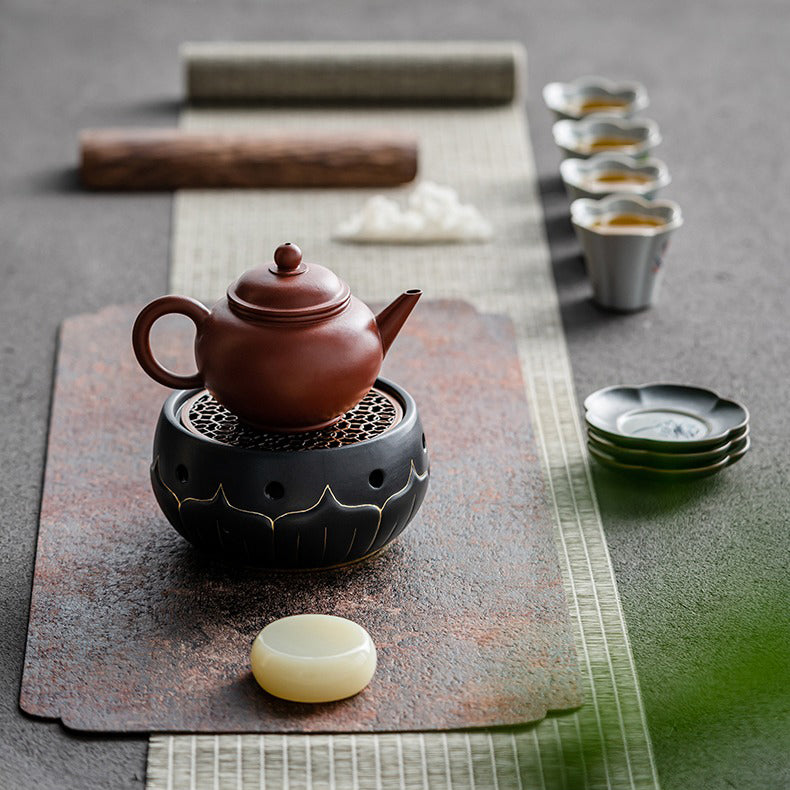 Black Ceramic Lotus Teapot Warmer