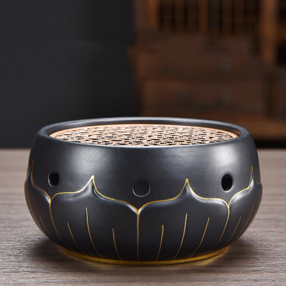 Black Ceramic Lotus Teapot Warmer