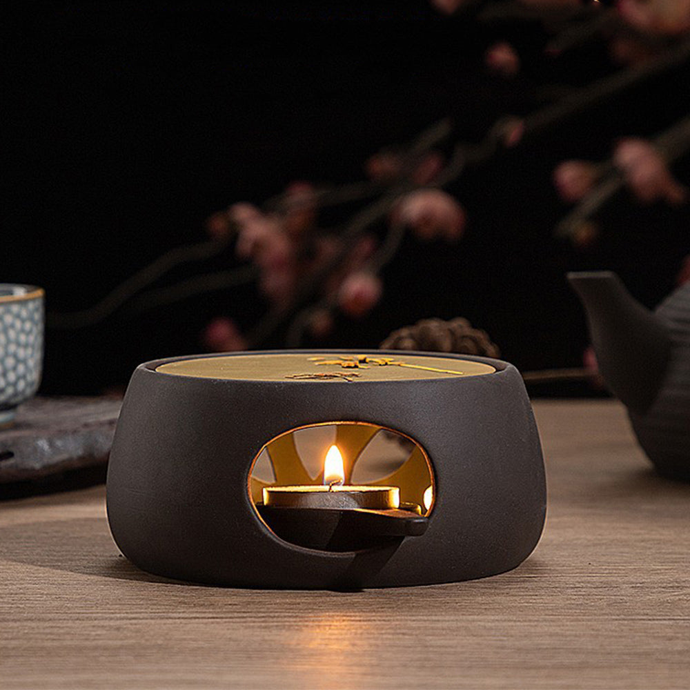 Clay Teapot Warmer With Copper Plate