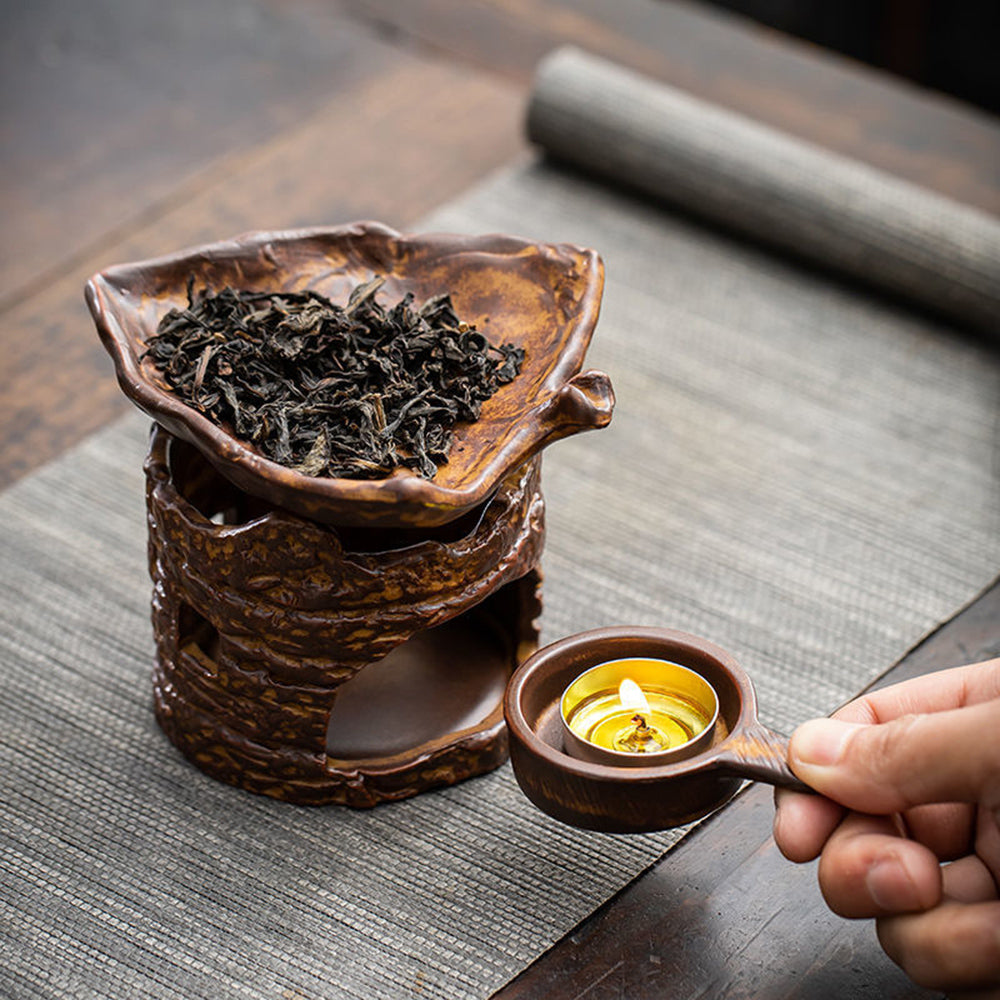 Tree Stump Tea Leaves Candle Warmer