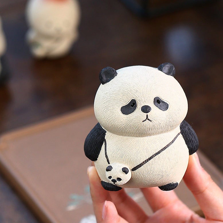Handmade Clay Panda Tea Pet