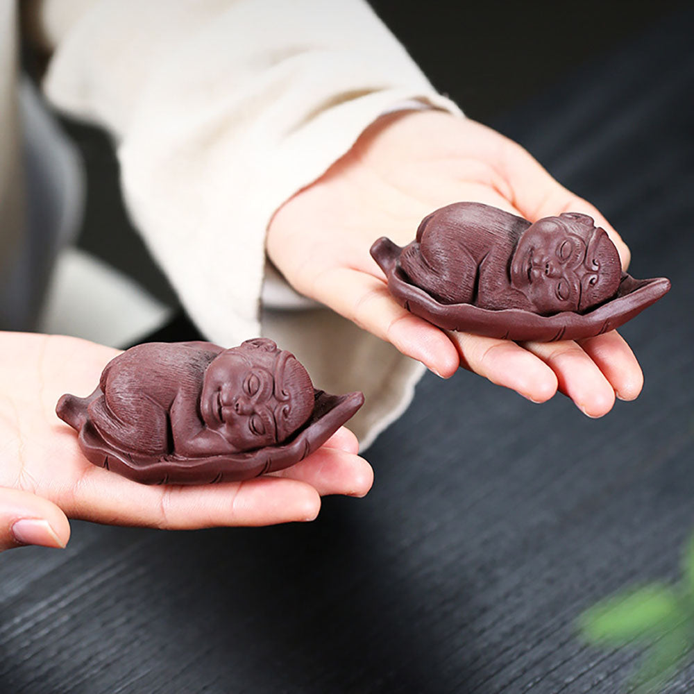 Little Monkey On Bodhi Leaf Tea Pet
